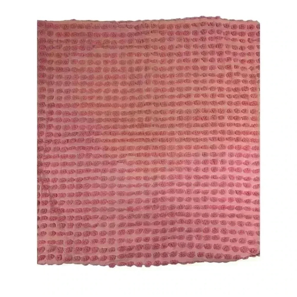 18” pillow cover with envelope closure handmade from vintage pink chenille - Picture 1 of 6